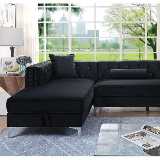  Furniture of America Amie Fabric Sectional CM6652BK-SECT IMAGE 1