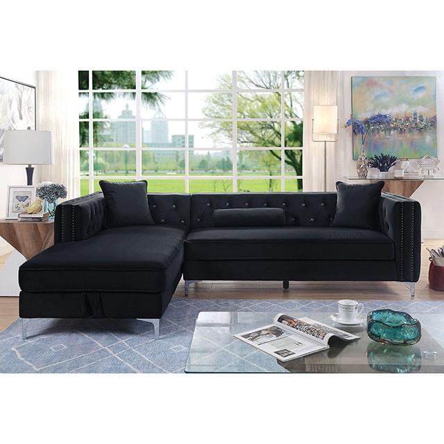  Furniture of America Amie Fabric Sectional CM6652BK-SECT IMAGE 2