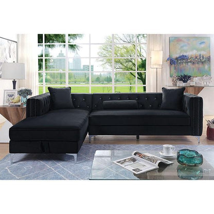  Furniture of America Amie Fabric Sectional CM6652BK-SECT IMAGE 2