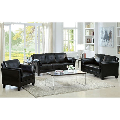  Furniture of America Pierre Stationary Leather Look Loveseat CM6717BK-LV-PK IMAGE 4
