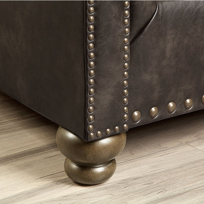 Furniture of America Bemus Stationary Leather Look Sofa CM6731DB-SF IMAGE 5