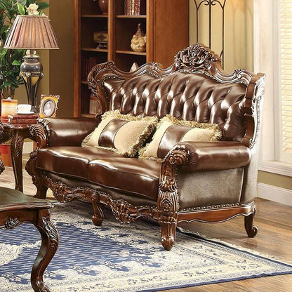  Furniture of America Jericho Stationary Leather Match Loveseat CM6786-LV-PK IMAGE 1