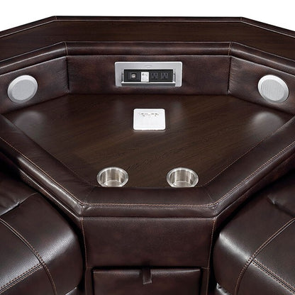  Furniture of America Glasgow Reclining Leather Sectional CM6822BR-TSP-SECT IMAGE 3