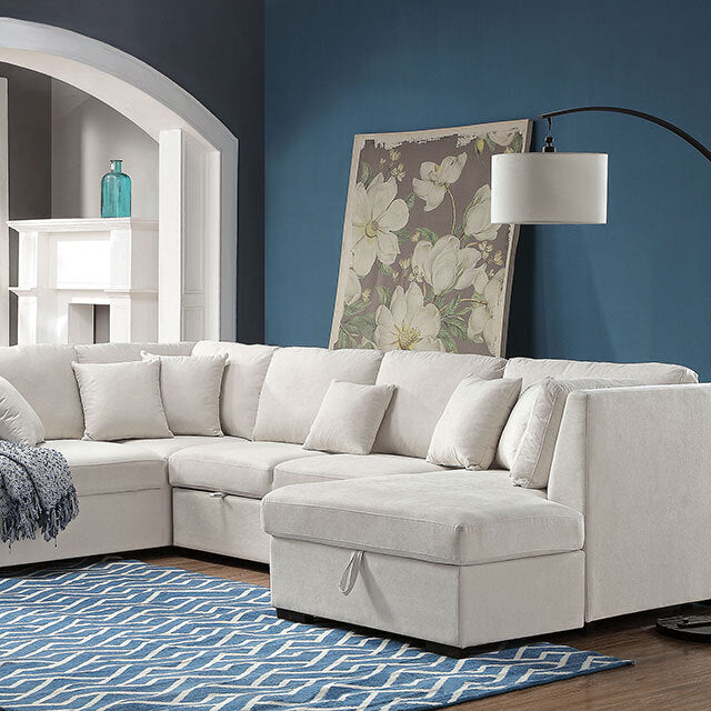  Furniture of America Tryna Fabric Sectional CM6946BG-SECT IMAGE 1