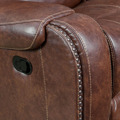  Furniture of America Joanne Reclining Leather Look Sectional CM6951BR-SECT IMAGE 3