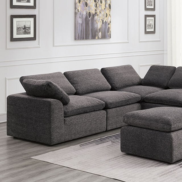  Furniture of America Joel Fabric Sectional CM6974GY-6SEAT IMAGE 1