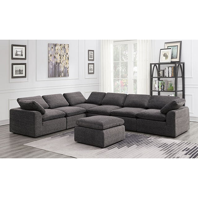  Furniture of America Joel Fabric Sectional CM6974GY-6SEAT IMAGE 2