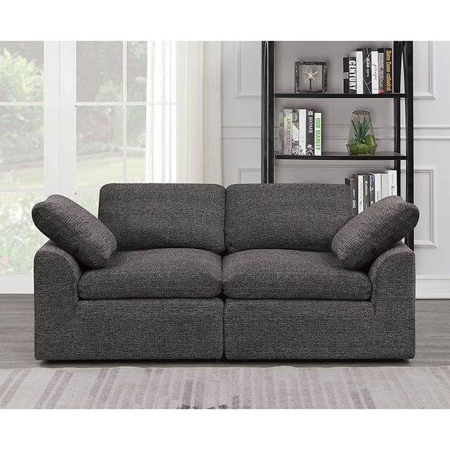  Furniture of America Joel Stationary Fabric Loveseat CM6974GY-LV IMAGE 2