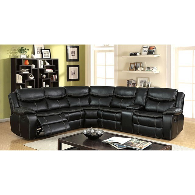  Furniture of America Gatria Reclining Leather Look Sectional CM6982-SECTIONAL IMAGE 1