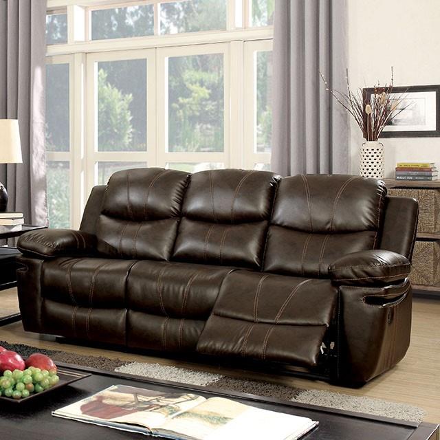  Furniture of America Listowel Reclining Bonded Leather Match Sofa CM6992-SF IMAGE 1