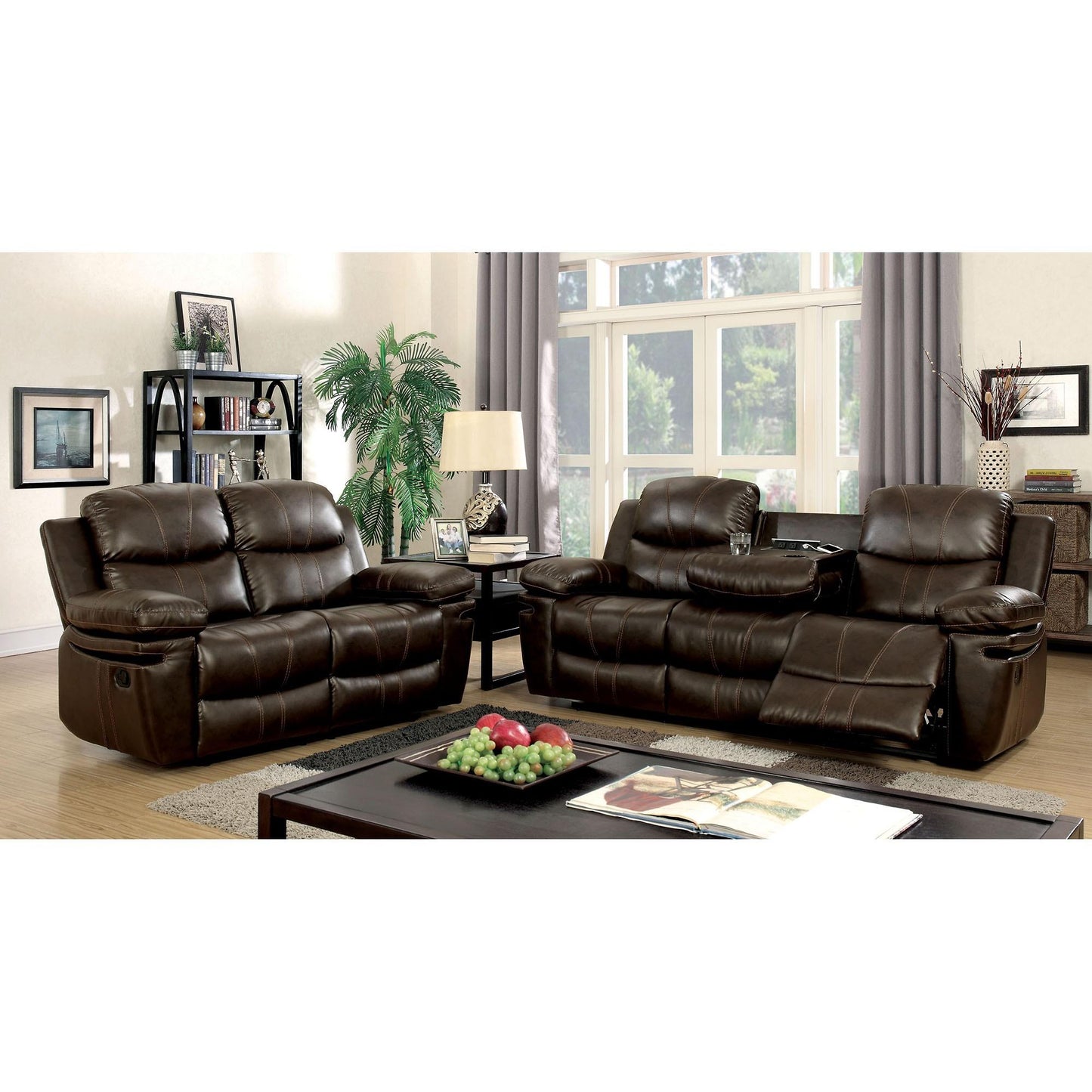  Furniture of America Listowel Reclining Bonded Leather Match Sofa CM6992-SF IMAGE 3