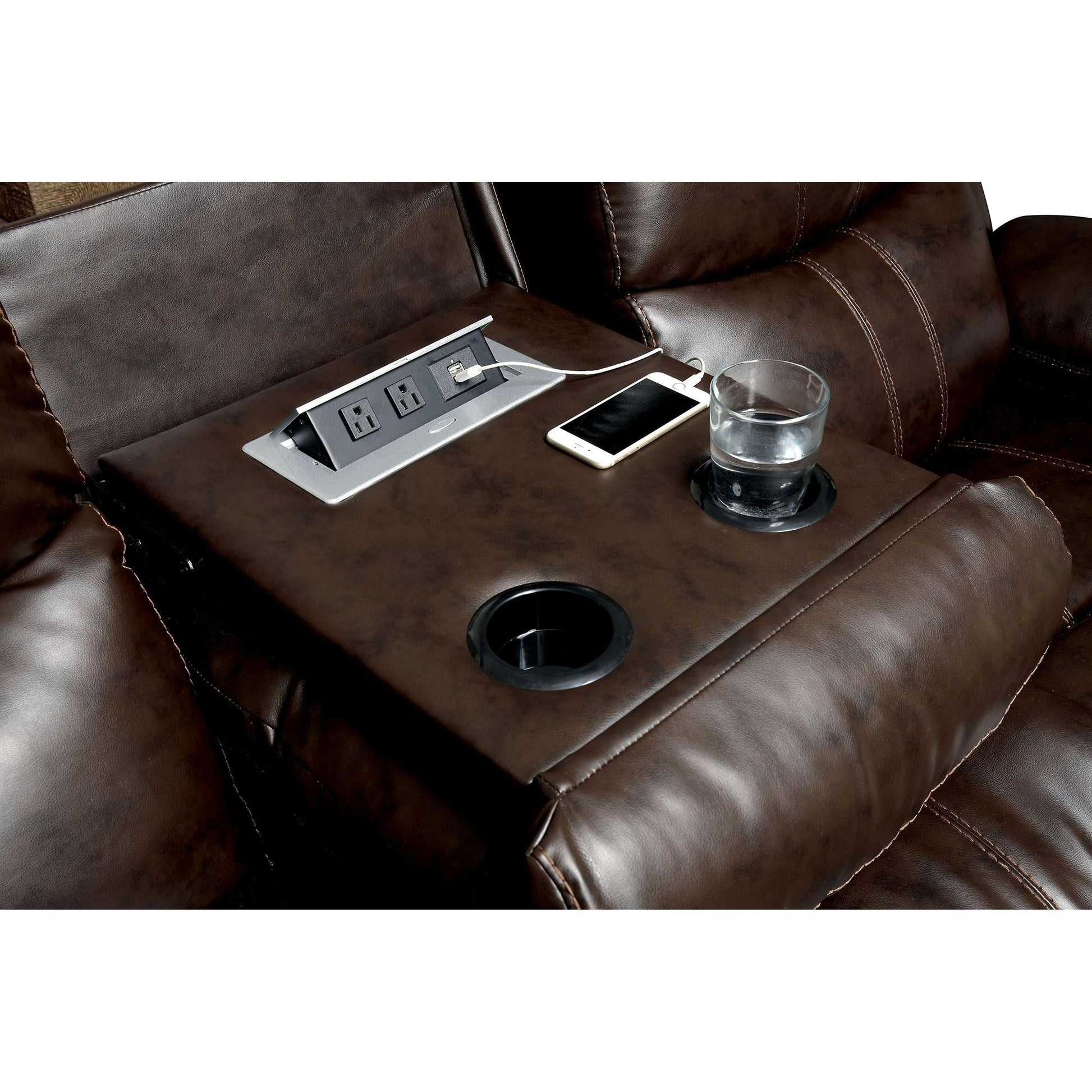  Furniture of America Listowel Reclining Bonded Leather Match Sofa CM6992-SF IMAGE 5