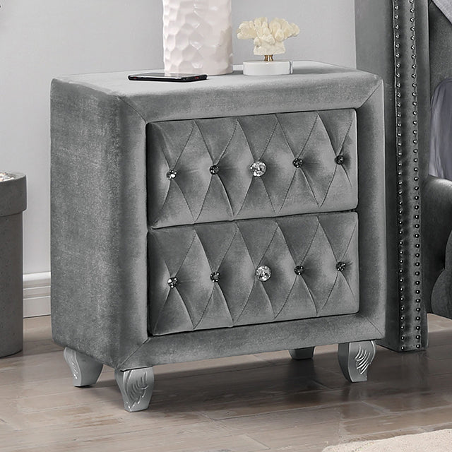  Furniture of America Zohar 2-Drawer Nightstand CM7130GY-N IMAGE 1