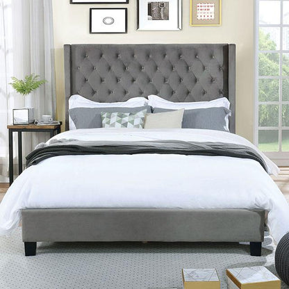  Furniture of America Ryleigh California King Upholstered Platform Bed CM7141GY-CK-BED IMAGE 1