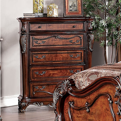  Furniture of America Rosewood 5-Drawer Chest CM7183C IMAGE 1