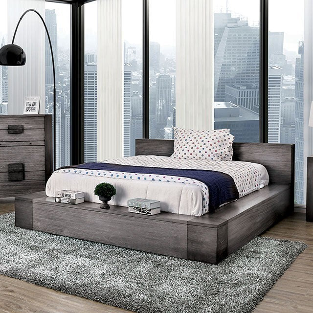  Furniture of America Janeiro California King Bed CM7628GY-CK-BED IMAGE 1