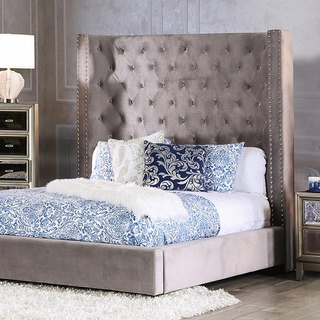 Furniture of America Rosabelle CM7669GY-EK-BED E.King Bed IMAGE 1