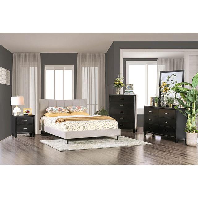  Furniture of America Ennis Twin Upholstered Platform Bed CM7678BG-T-BED-VN IMAGE 2