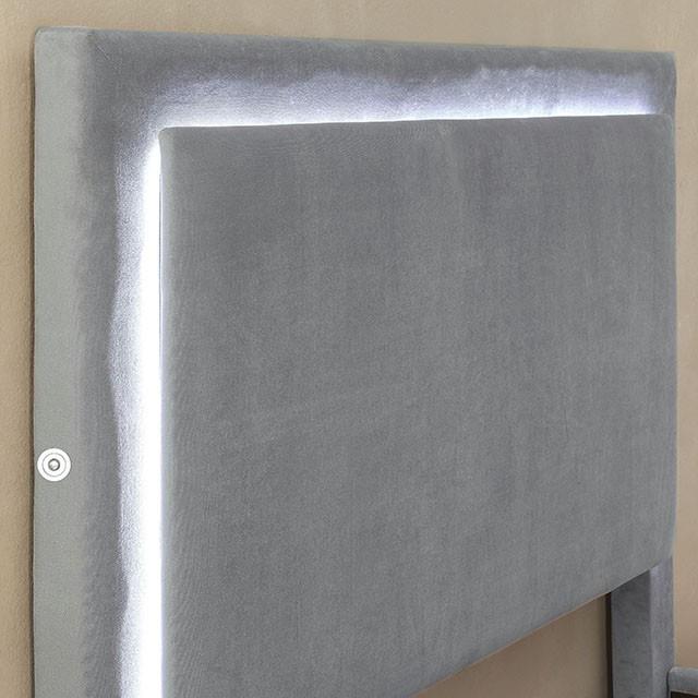 Furniture of America Erglow CM7695GY-EK-BED-VN E.King Bed, Gray IMAGE 3