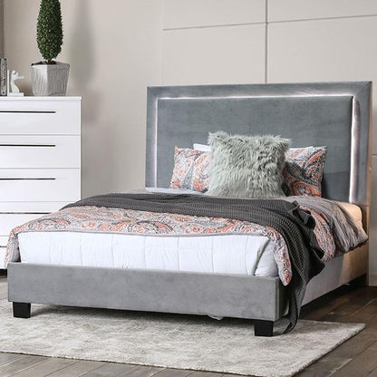  Furniture of America Erglow CM7695GY-Q-BED-VN Queen Bed, Gray IMAGE 1