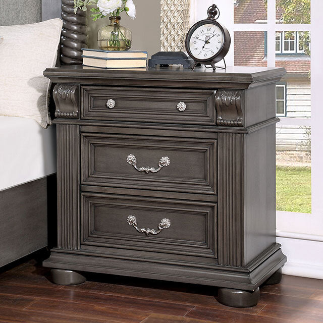  Furniture of America Esperia 3-Drawer Nightstand CM7711GY-N IMAGE 1