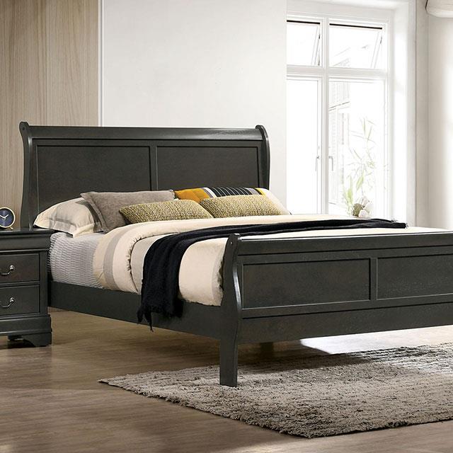 Furniture of America Louis Philippe CM7966GY-EK-BED E.King Bed IMAGE 1