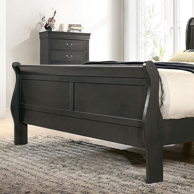  Furniture of America Louis Philippe Twin Sleigh Bed CM7966GY-T-BED IMAGE 3