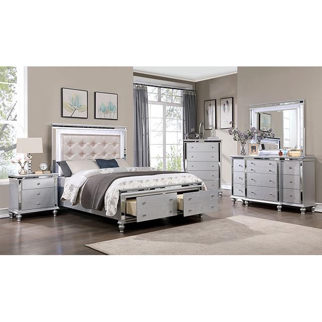 Furniture of America Bellinzona Queen Upholstered Panel Bed with Storage CM7992Q-BED IMAGE 2