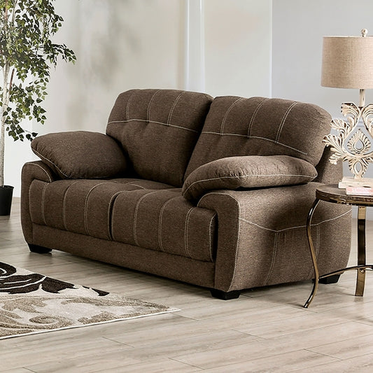  Furniture of America Canby Stationary Fabric Loveseat EM6722BR-LV IMAGE 1