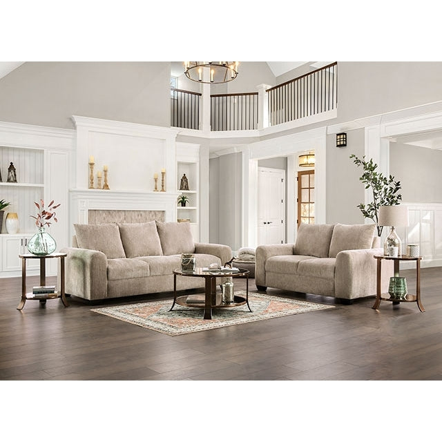  Furniture of America Dagmar Stationary Fabric Loveseat EM6723BG-LV IMAGE 2