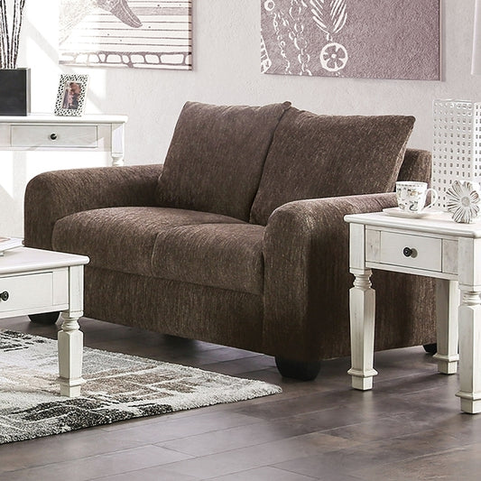  Furniture of America Dagmar Stationary Fabric Loveseat EM6723BR-LV IMAGE 1