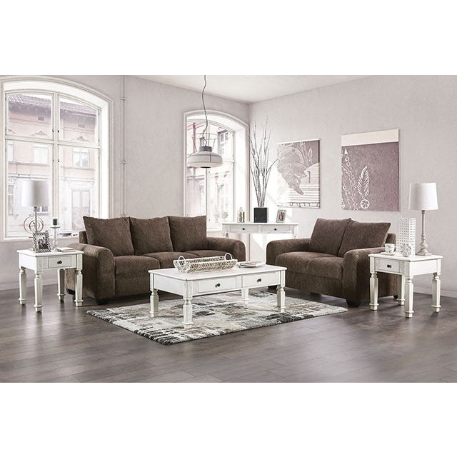  Furniture of America Dagmar Stationary Fabric Loveseat EM6723BR-LV IMAGE 2