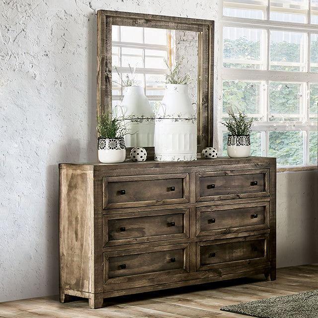  Furniture of America Oakridge 6-Drawer Dresser EM7074BR-D IMAGE 1