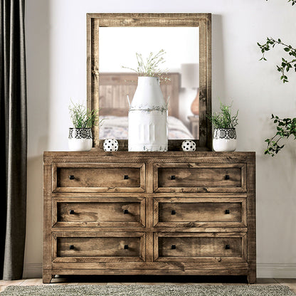  Furniture of America Oakridge 6-Drawer Dresser EM7074BR-D IMAGE 3