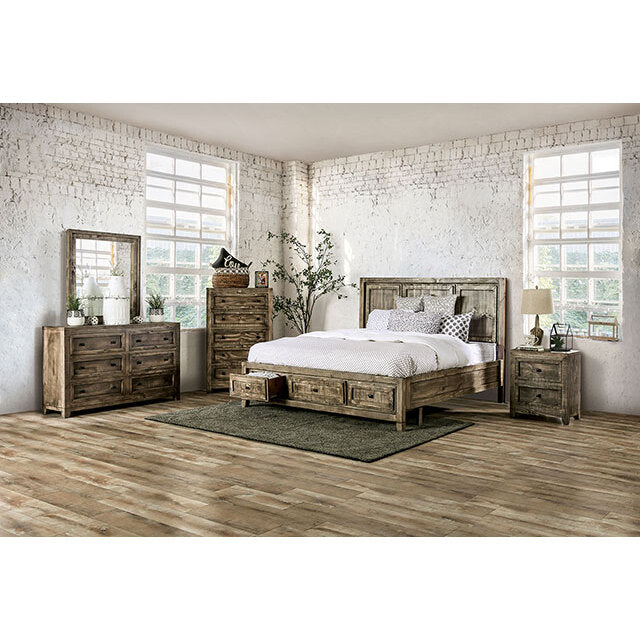  Furniture of America Oakridge Dresser Mirror EM7074BR-M IMAGE 2