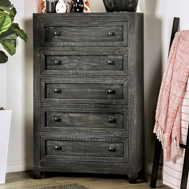  Furniture of America Oakridge 5-Drawer Chest EM7074DG-C IMAGE 3
