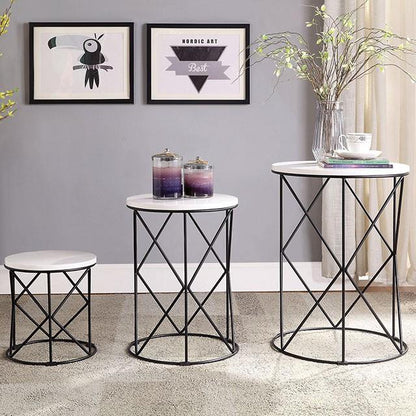 Furniture of America Madyson FOA-AC340WH-3A 3 Pc. Nesting Table IMAGE 1