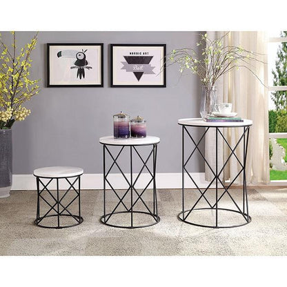 Furniture of America Madyson FOA-AC340WH-3A 3 Pc. Nesting Table IMAGE 2