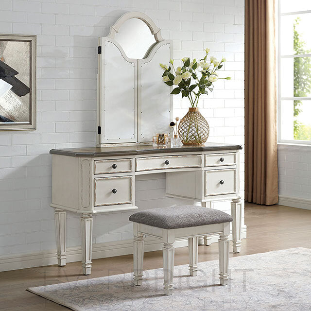  Furniture of America Drucilla Vanity Set FOA-DK930WH-PK IMAGE 3
