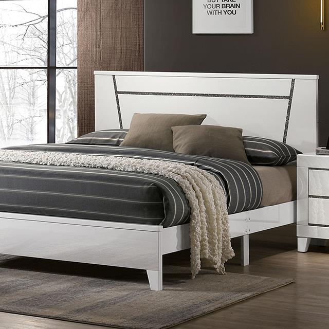 Furniture of America Magdeburg FOA7038WH-CK Cal.King Bed IMAGE 1
