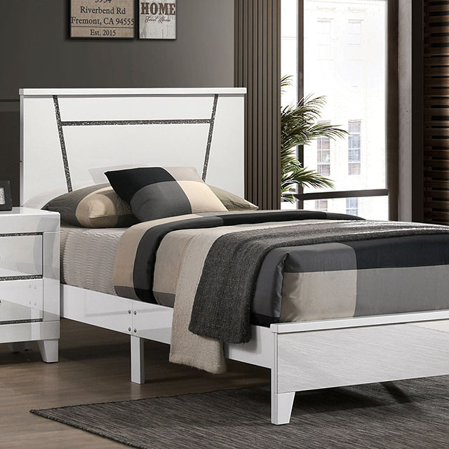  Furniture of America Magdeburg Twin Bed FOA7038WH-T IMAGE 1