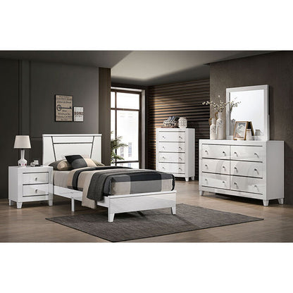  Furniture of America Magdeburg Twin Bed FOA7038WH-T IMAGE 2