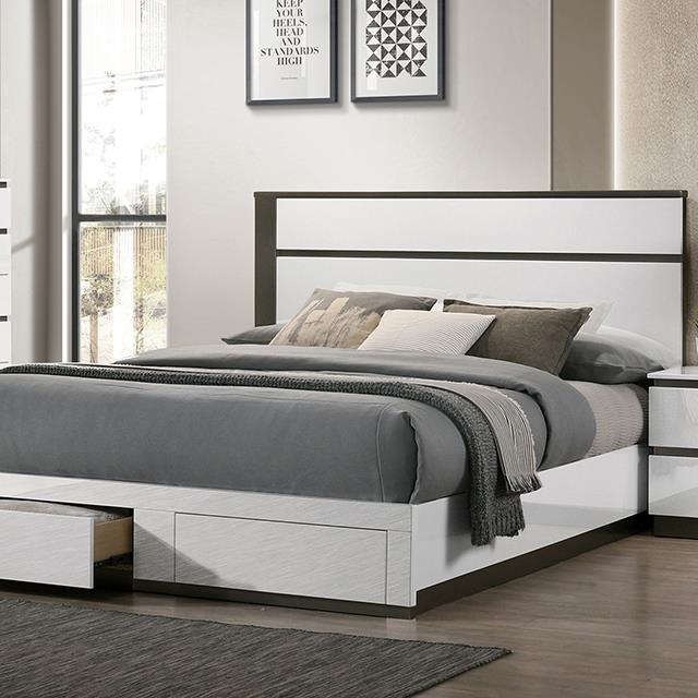 Furniture of America Birsfelden FOA7225WH-DR-Q-BED Queen Bed IMAGE 1