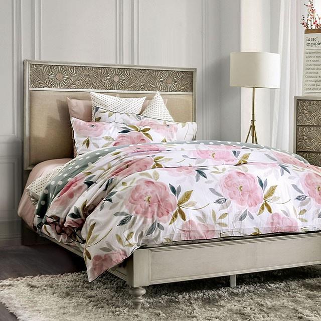  Furniture of America Jakarta Queen Upholstered Panel Bed FOA7882Q-BED IMAGE 1