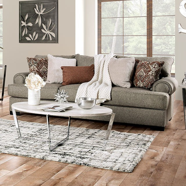  Furniture of America Debora Stationary Fabric Sofa SM1298-SF IMAGE 1