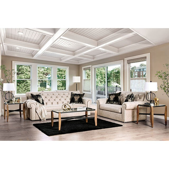  Furniture of America Parshall Stationary Leather Look Sofa SM2272-SF IMAGE 2