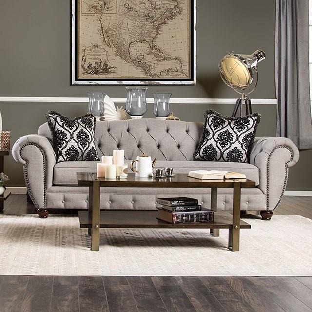  Furniture of America Viviana Stationary Fabric Sofa SM2291-SF IMAGE 1