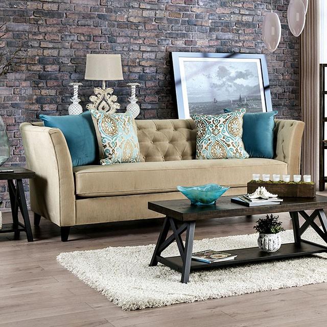 Furniture of America Monaghan Stationary Fabric Sofa SM2666-SF IMAGE 1
