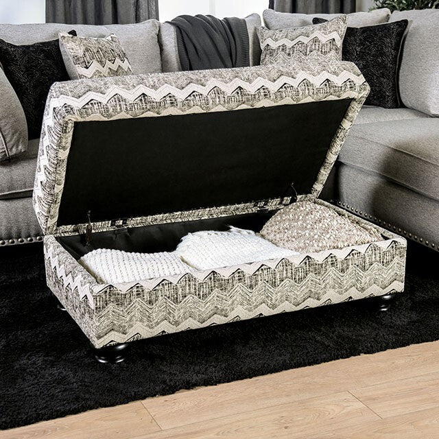  Furniture of America Pasquale Fabric Ottoman SM5150-OT IMAGE 3