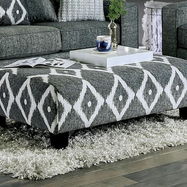  Furniture of America Basie Fabric Ottoman SM5156-OT IMAGE 1
